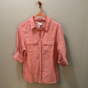 Max Studio Coral Button-Up Shirt